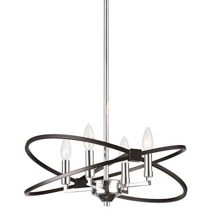Dainolite Paloma 4 Light 18" Wide Taper Candle Chandelier Matte Black / Polished Chrome