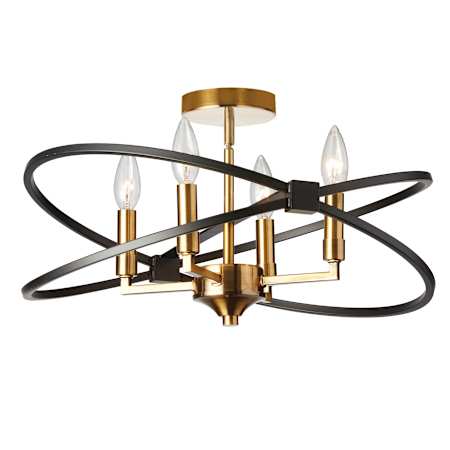 Dainolite Paloma 4 Light 18" Wide Semi-Flush Ceiling Fixture Vintage Bronze / Matte Black