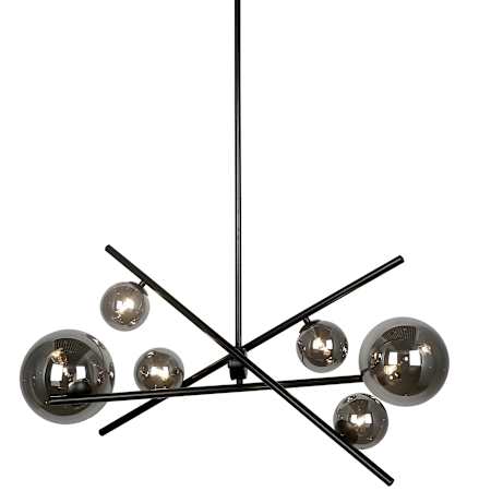 Dainolite Pamela 6 Light 27" Wide Chandelier Matte Black