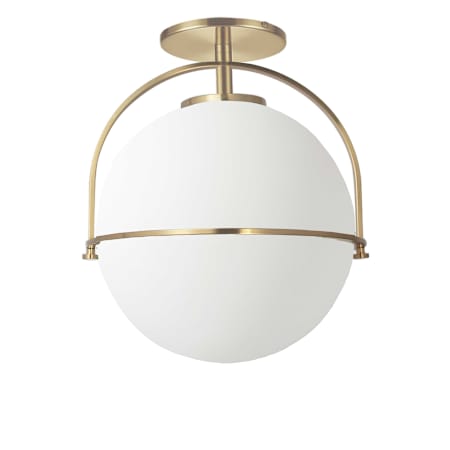 Dainolite Paola 12" Wide Semi-Flush Globe Ceiling Fixture Aged Brass