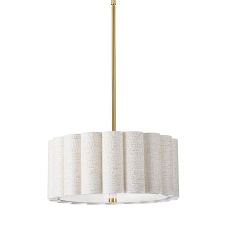Dainolite Pacifica 3 Light 16" Wide Pendant Flax / Aged Brass