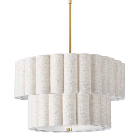 Dainolite Pacifica 4 Light 22" Wide Pendant Flax / Aged Brass