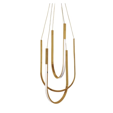 Dainolite Pacari 16" Wide LED Abstract Multi Light Pendant Aged Brass / White