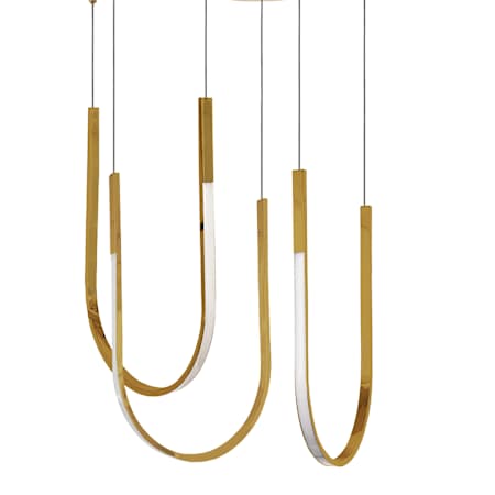 Dainolite Pacari 27" Wide LED Abstract Multi Light Pendant Aged Brass / White