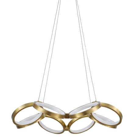 Dainolite Philo 26" Wide LED Ring Chandelier Aged Brass
