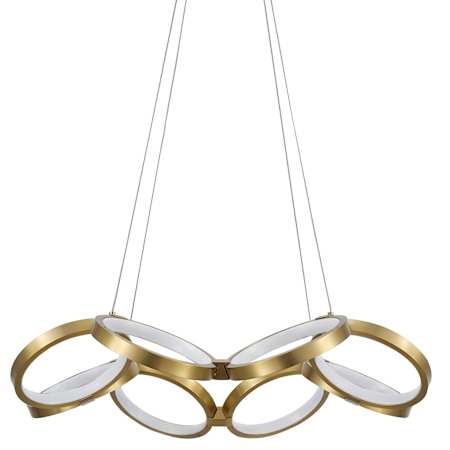 Dainolite Philo 26" Wide LED Ring Chandelier Aged Brass