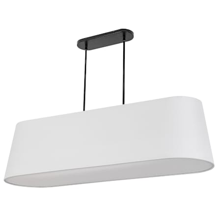 Dainolite Pita 4 Light 48" Wide Linear Chandelier with Fabric Shade White / Matte Black