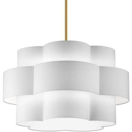Dainolite Phlox 4 Light 28" Wide Pendant Aged Brass / White