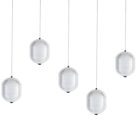 Dainolite Peri 32" Wide LED Linear Pendant with Patterned Acrylic Shades Clear / Matte Black