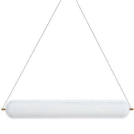 Dainolite Peri 42" Wide LED Linear Pendant Clear / Aged Brass
