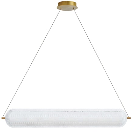 Dainolite Peri 42" Wide LED Linear Pendant Clear / Aged Brass