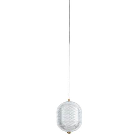 Dainolite Peri 6" Wide LED Mini Pendant Clear / Aged Brass