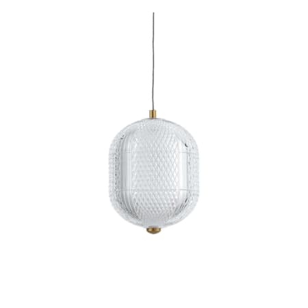 Dainolite Peri 6" Wide LED Mini Pendant Clear / Aged Brass