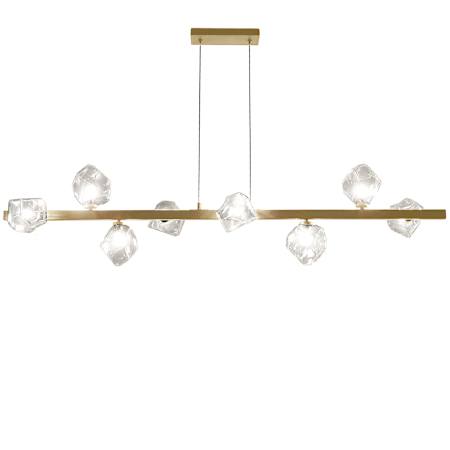 Dainolite Pearlene 8 Light 54" Wide Suspension Linear Pendant Aged Brass