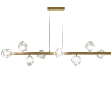 Dainolite Pearlene 8 Light 54" Wide Suspension Linear Pendant Aged Brass