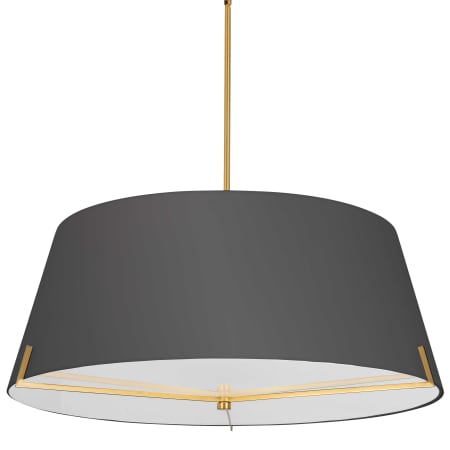 Dainolite Preston 4 Light 33" Wide Pendant with Shade Aged Brass / Black