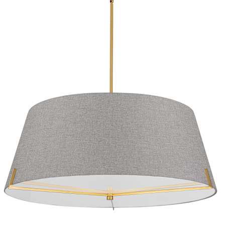 Dainolite Preston 4 Light 33" Wide Pendant with Tapered Shade Aged Brass / Grey