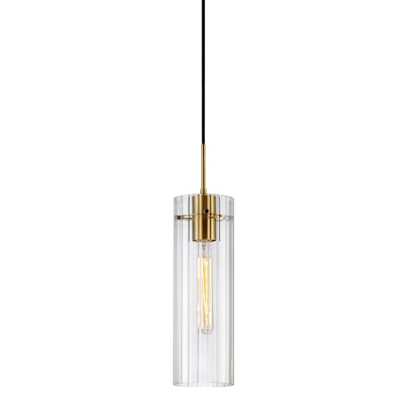 Dainolite Patia 5" Wide Mini Pendant Aged Brass / Clear