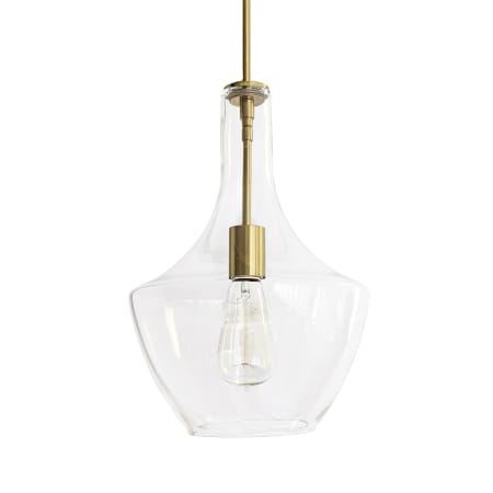 Dainolite Petalite 10" Wide Pendant Aged Brass