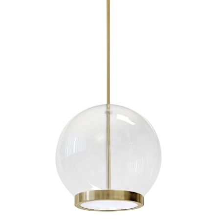 Dainolite Picotas 12" Wide LED Pendant Aged Brass / Clear