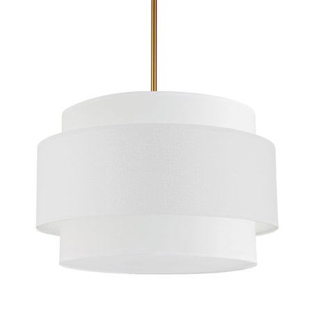 Dainolite Priya 4 Light 22" Wide Pendant Aged Brass / White
