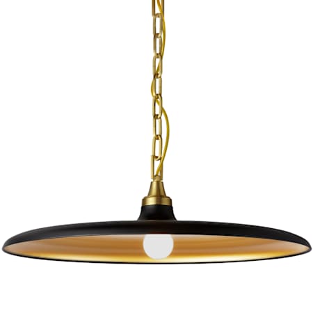Dainolite Quentin 24" Wide Pendant Matte Black / Aged Brass / Gold