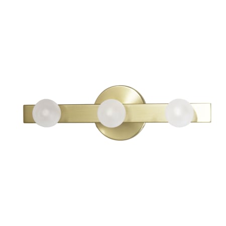 Dainolite Raleigh 3 Light 16" Wide Vanity Light with White Glass Shades Aged Brass / White