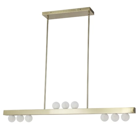 Dainolite Raleigh 9 Light 42" Wide Linear Pendant Aged Brass / White