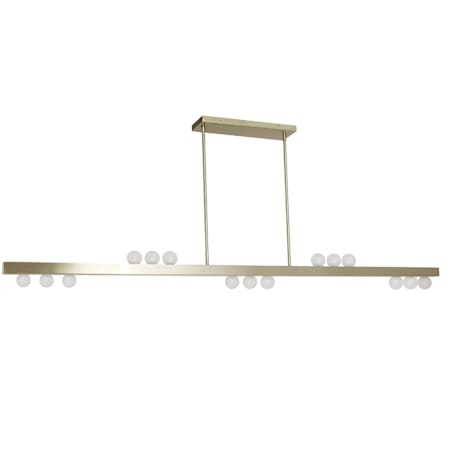 Dainolite Raleigh 15 Light 72" Wide Linear Chandelier with White Glass Shades Aged Brass / White