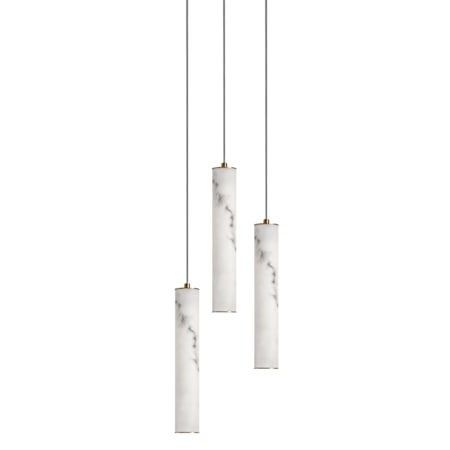 Dainolite Reuben 12" Wide LED Multi Light Pendant White / Aged Brass