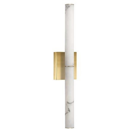 Dainolite Reuben 24" Tall LED Bath Bar with Faux Alabaster Shade White / Aged Brass