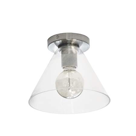 Dainolite Roswell 9" Wide Flush Mount Ceiling Fixture Satin Chrome / Clear