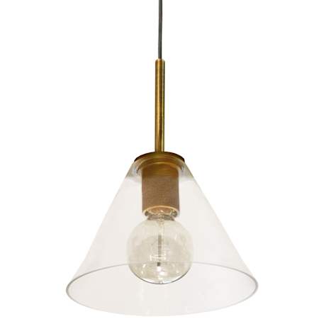 Dainolite Roswell 9" Wide Mini Pendant Aged Brass / Clear