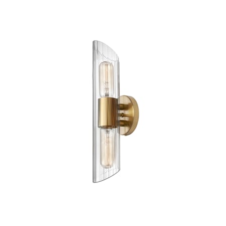 Dainolite Samantha 2 Light 5" Tall Wall Sconce Aged Brass