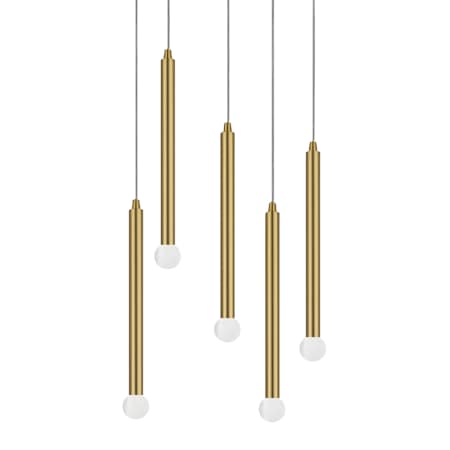 Dainolite Sanya 5 Light 24" Wide Multi Light Pendant Aged Brass