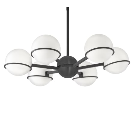 Dainolite Sofia 6 Light 28" Wide Chandelier Matte Black