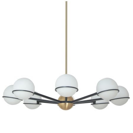 Dainolite Sofia 8 Light 38" Wide Chandelier Matte Black / Aged Brass