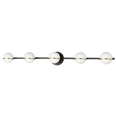 Dainolite Sofia 5 Light 41" Wide Vanity Light Matte Black / Aged Brass
