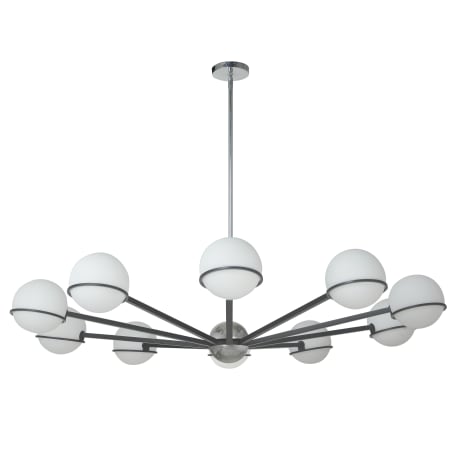 Dainolite Sofia 10 Light 50" Wide Chandelier Matte Black / Polished Chrome