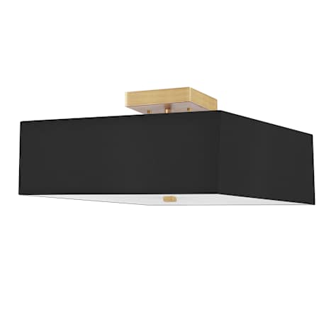 Dainolite Seren 3 Light 14" Wide Semi-Flush Square Ceiling Fixture Aged Brass / Black