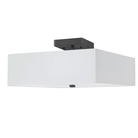 Dainolite Seren 3 Light 14" Wide Semi-Flush Square Ceiling Fixture Matte Black / White