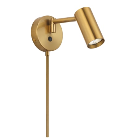 Dainolite Stanly 6" Tall Plug-In Wall Sconce with Shade Aged Brass