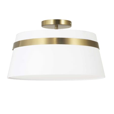 Dainolite Symphony 3 Light 15" Wide Flush Mount Drum Ceiling Fixture Aged Brass / White