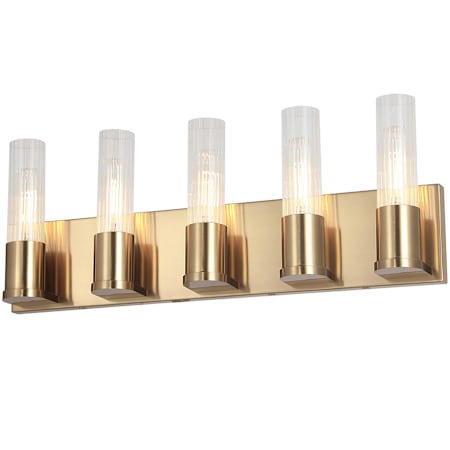 Dainolite Tube 5 Light 22" Wide Vanity Light Aged Brass