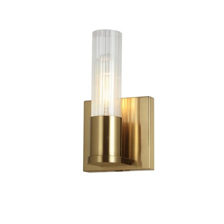 Dainolite Tube 8" Tall bathroom Sconce Aged Brass