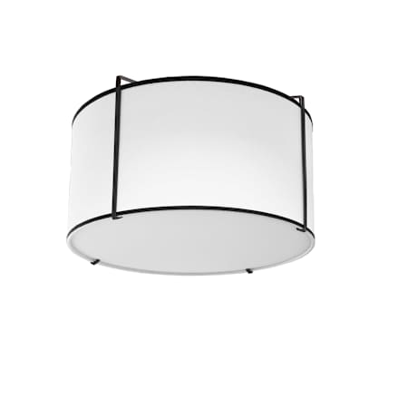 Dainolite Trapezoid 2 Light 12" Wide Semi-Flush Drum Ceiling Fixture Black / White
