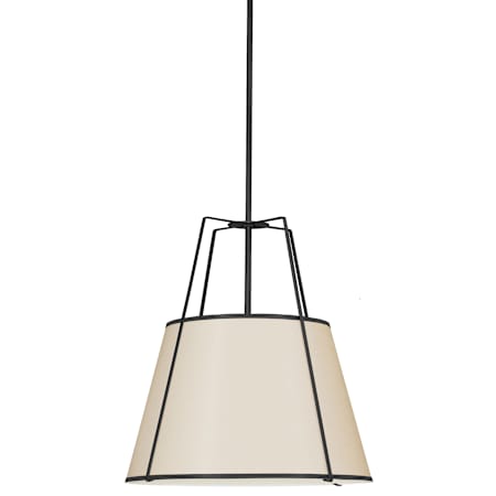 Dainolite Trapezoid 18" Wide Pendant Black / Cream