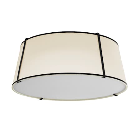 Dainolite Trapezoid 4 Light 22" Wide Semi-Flush Drum Ceiling Fixture Black / Cream