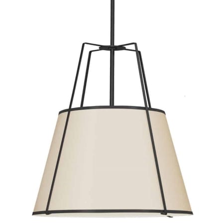 Dainolite Trapezoid 3 Light 18" Wide Pendant Black / Cream