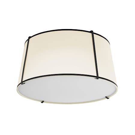Dainolite Trapezoid 3 Light 16" Wide Semi-Flush Drum Ceiling Fixture Black / Cream